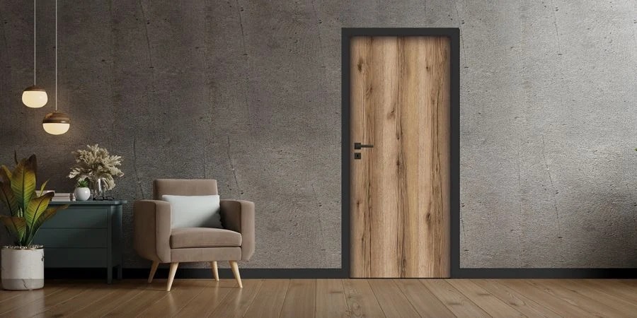 ERKADO minimal ajtó. Tölgy tok, fekete ajtólap